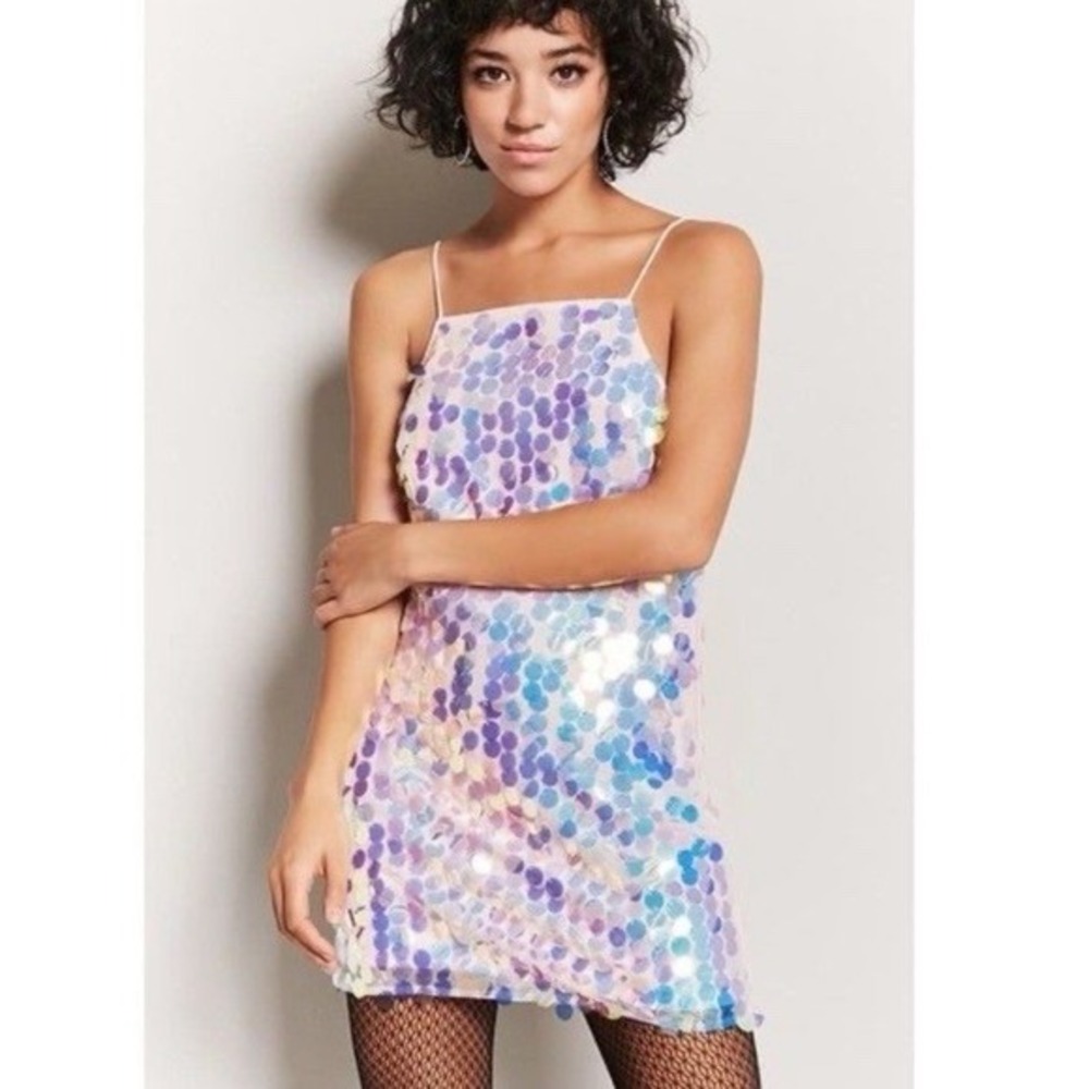 Forever 21 Plus Big Sequin Bodycon Dress Sleeveless Bubblegum Pink 3X